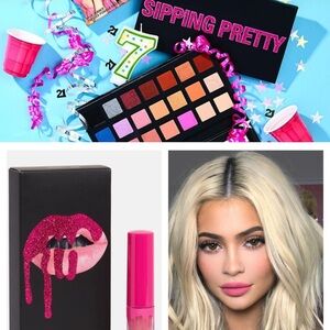 Kylie Cosmetics Sipping Pretty Makeup Palette with Twenty One Lip Combo